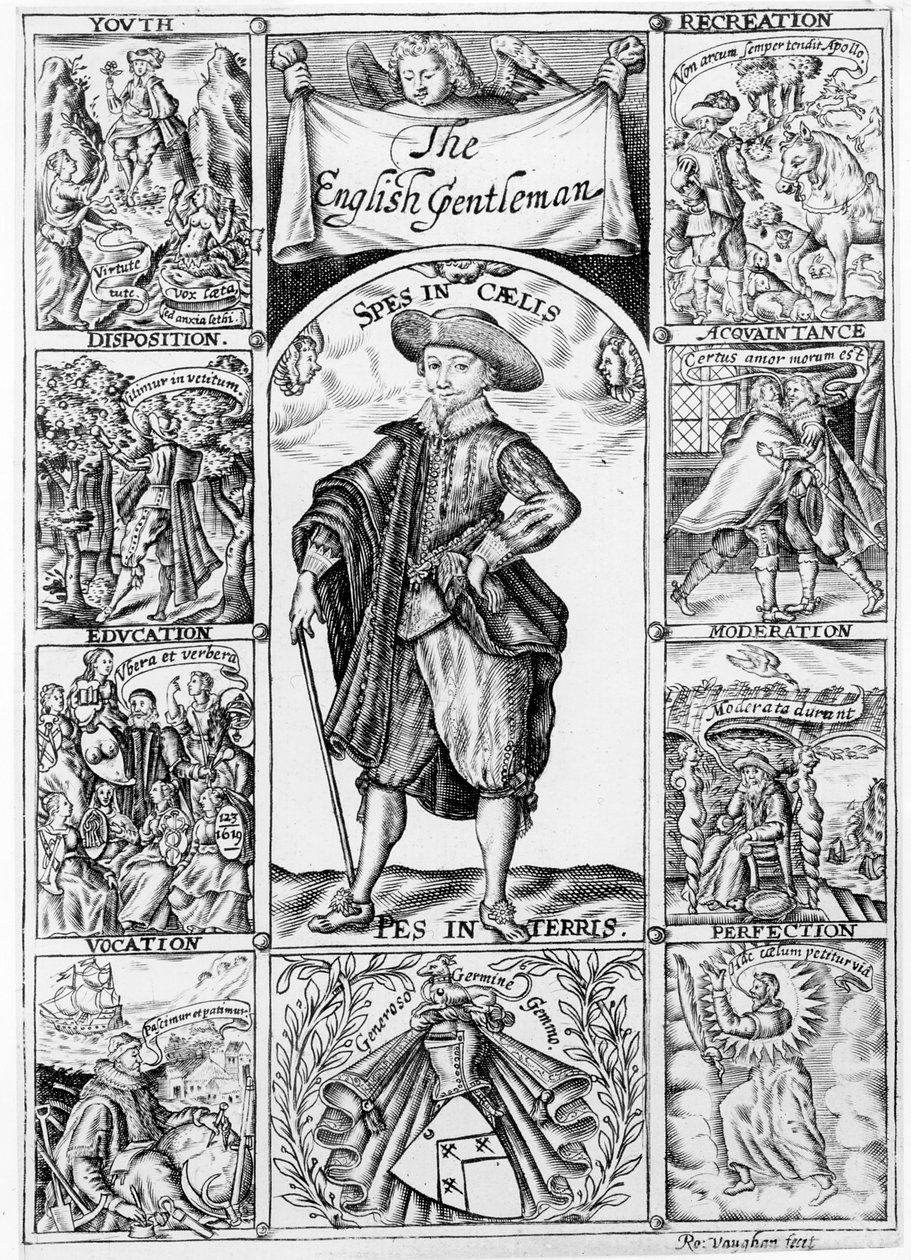 Titelblad til "The English Gentleman" af Richard Brathwaite, 1630 af Robert Vaughan