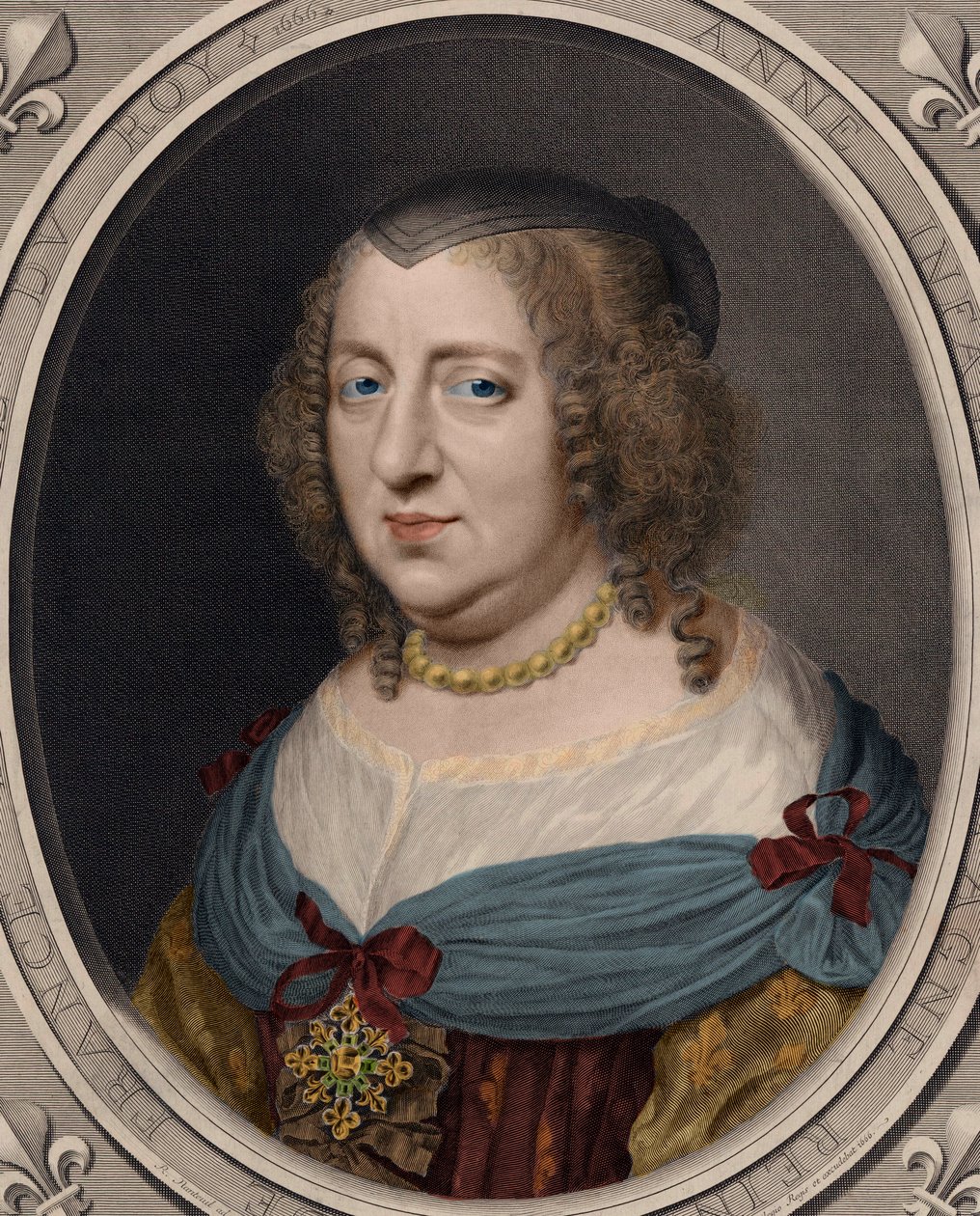 Portræt af Anne af Østrig (1601-1066). af Robert after Nanteuil