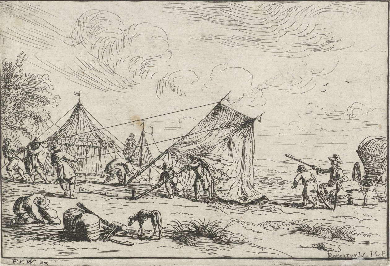Opsætning af et telt af Robert van den Hoecke