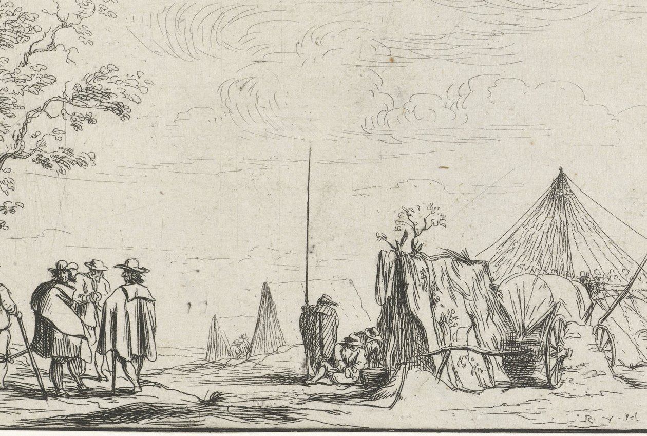 Soldater ved en lejr af Robert van den Hoecke