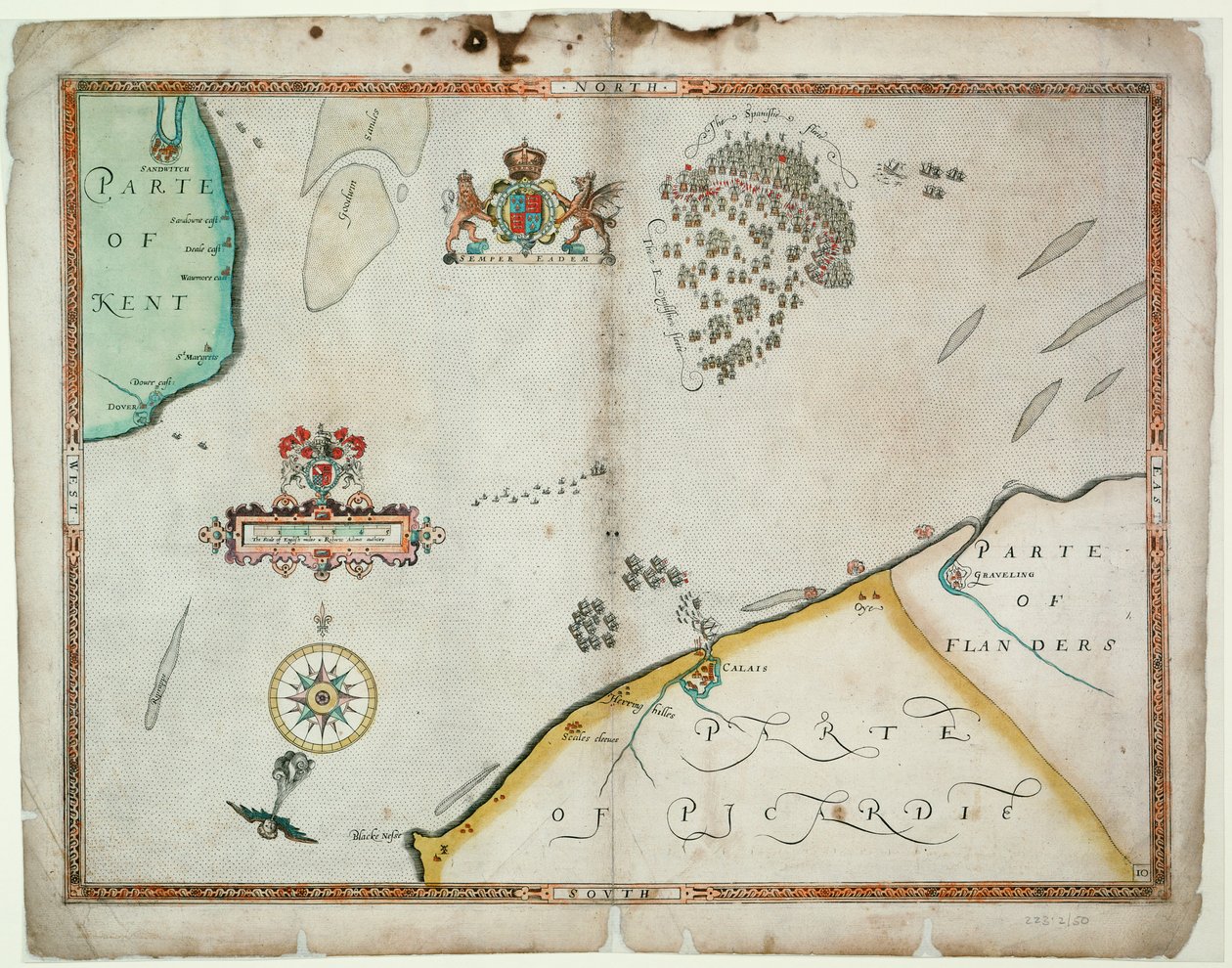 Slaget ved Gravelines, 8. august 1588 af Robert (after) Adams