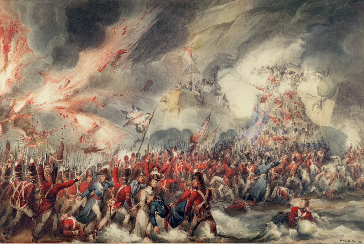 Slaget ved Kap St. Vincent, ca. 1800 (farvet gravering) af Robert (after) Cleveley