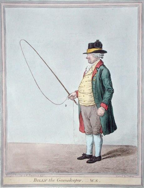Billy the Gamekeeper, graveret af James Gillray (1756-1815) udgivet af Hannah Humphrey i 1810 (håndfarvet gravering) af Robert (after) Frankland