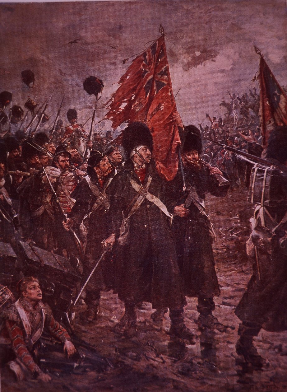 Saving the Colours, vagterne ved Inkerman under Krimkrigen i 1854 af Robert (after) Gibb