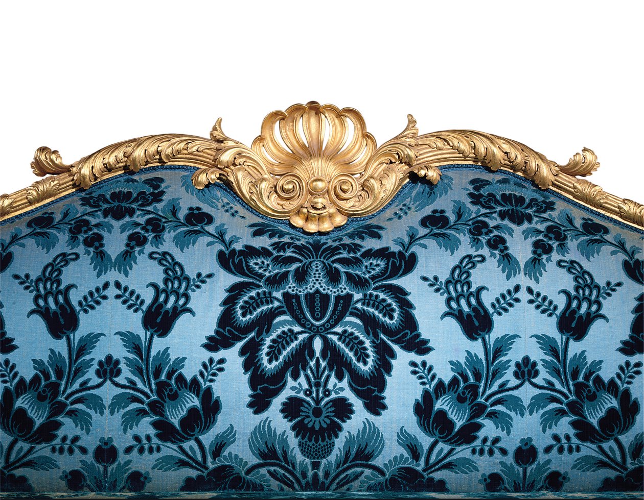 En George III sofa i forgyldt træ af Robert Adam