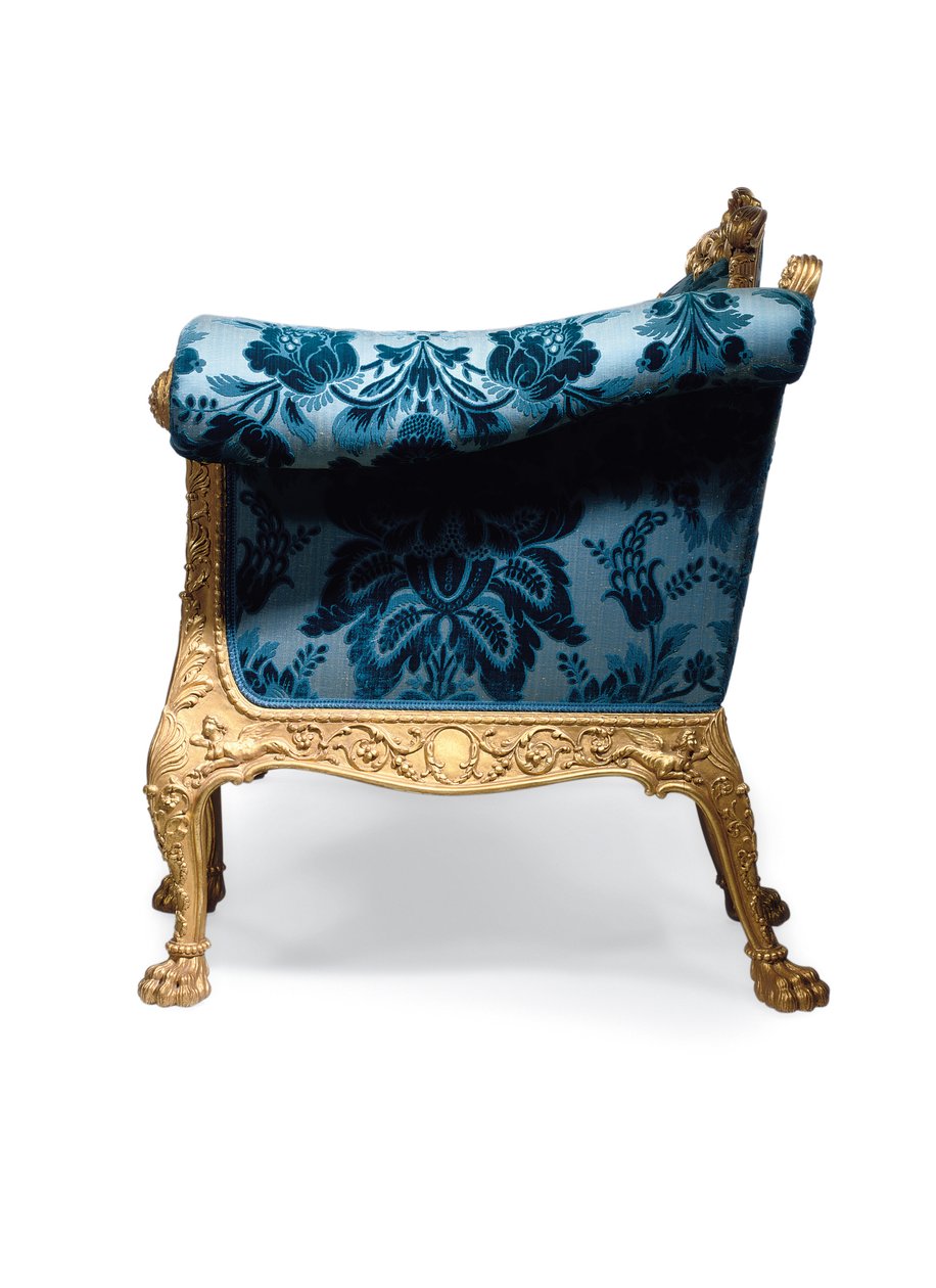 En George III sofa i forgyldt træ af Robert Adam