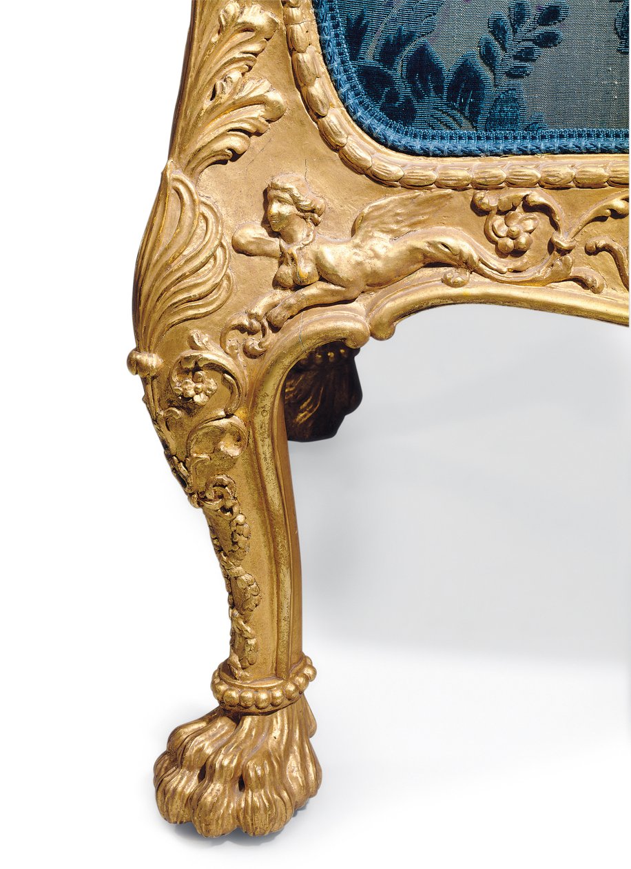 En George III sofa i forgyldt træ af Robert Adam