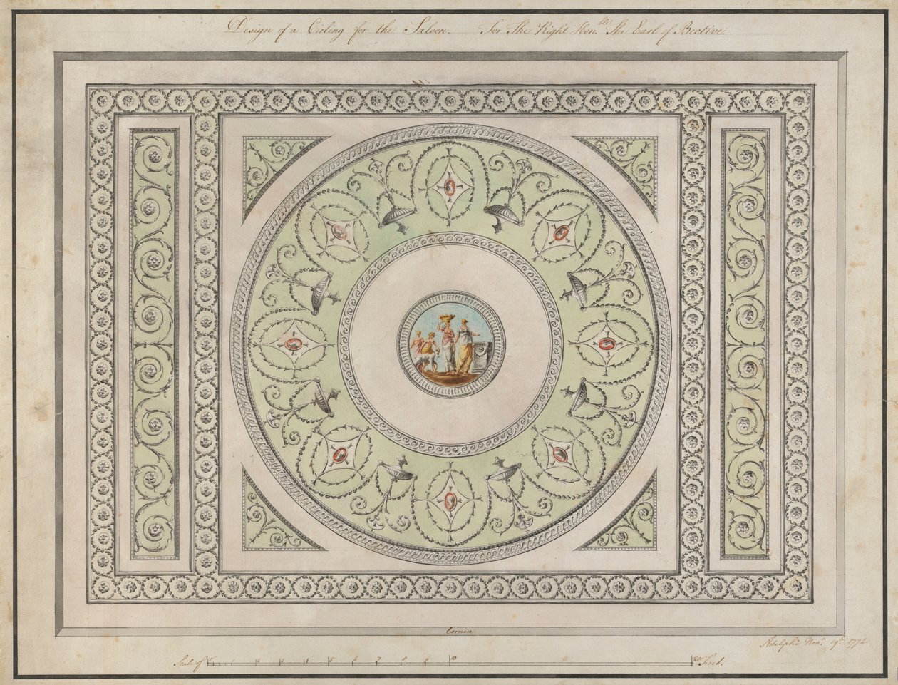Headfort House, Irland: Saloon-loft af Robert Adam