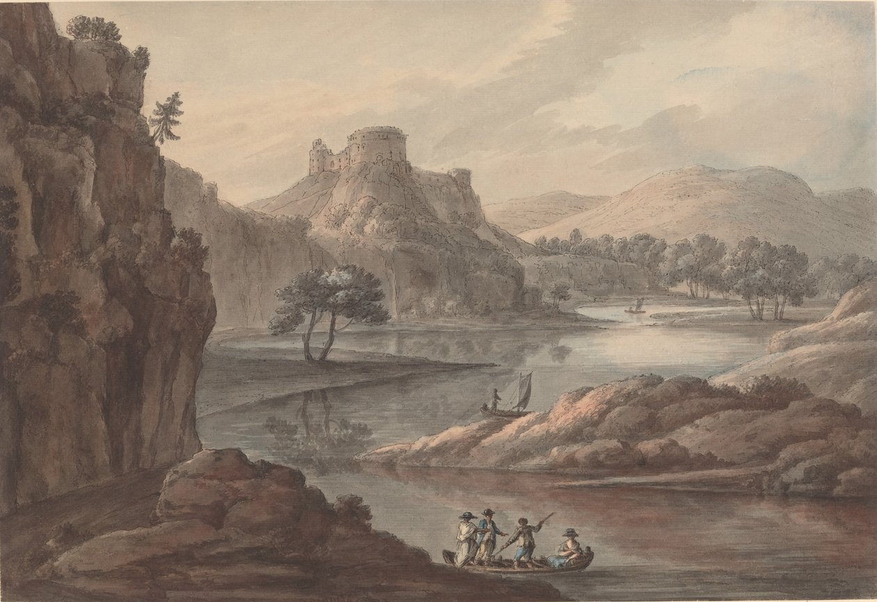 Flodlandskab med et slot af Robert Adam