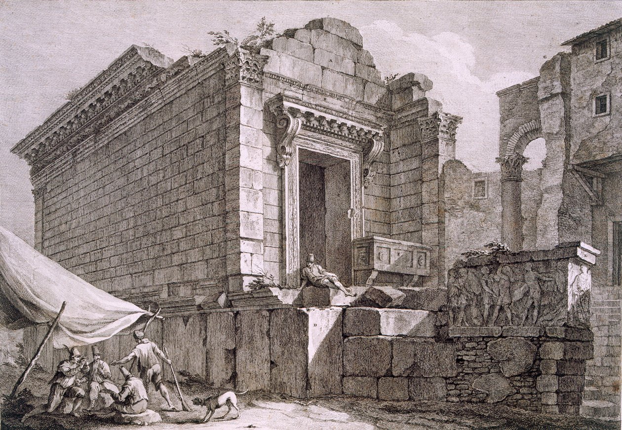 Udsigt over Aesculapius-templet, pub. 1764. af Robert Adam