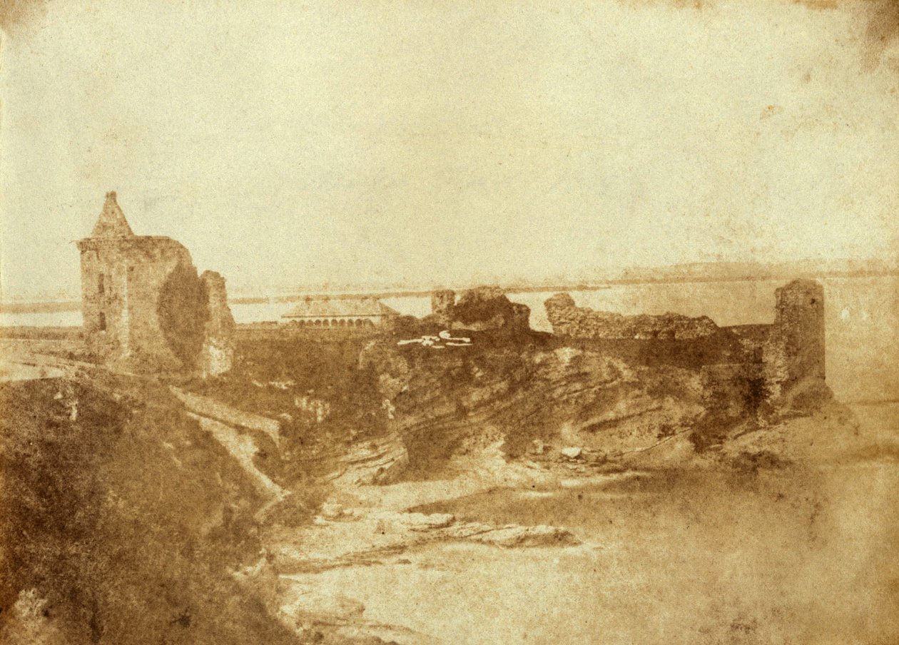 Udskrivning af St. Andrews Castle i Fife, Skotland. Fra J. Paul Getty Museum af Robert Adamson