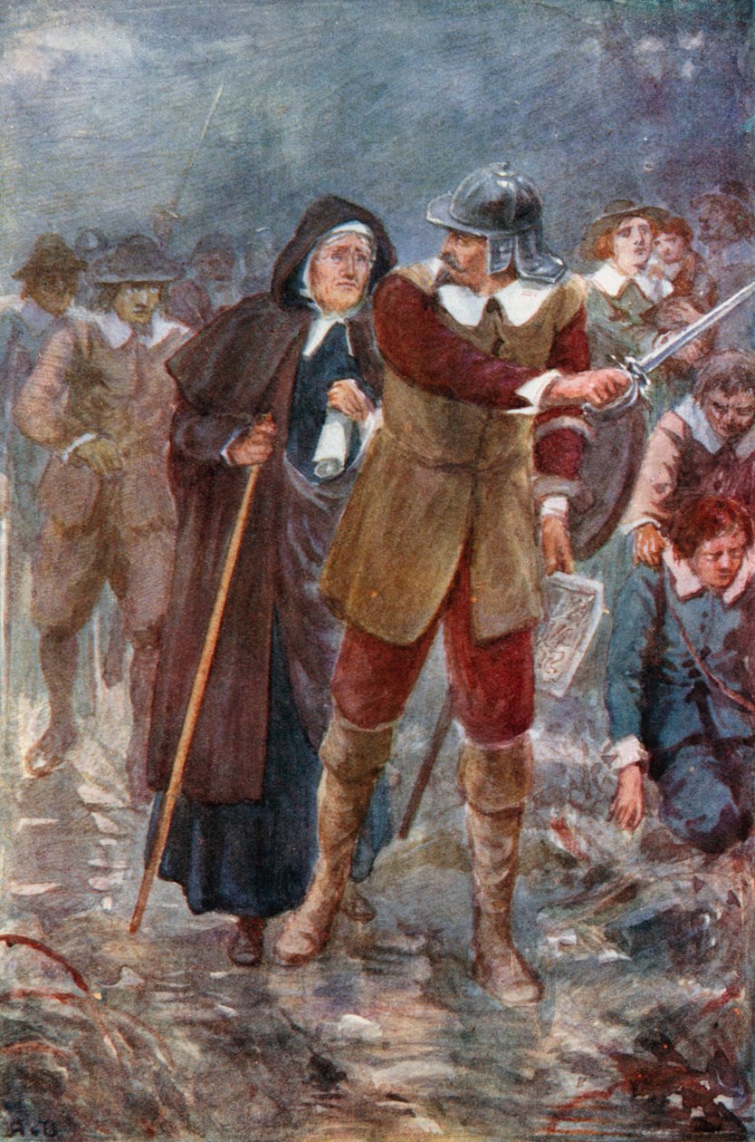 Pilgrimmene i den fortryllede jord (farvelitografi) af Robert Ambrose (after) Dudley