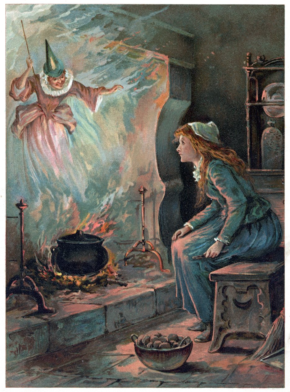 Cinderella and the Fairy Godmother, illustration fra 