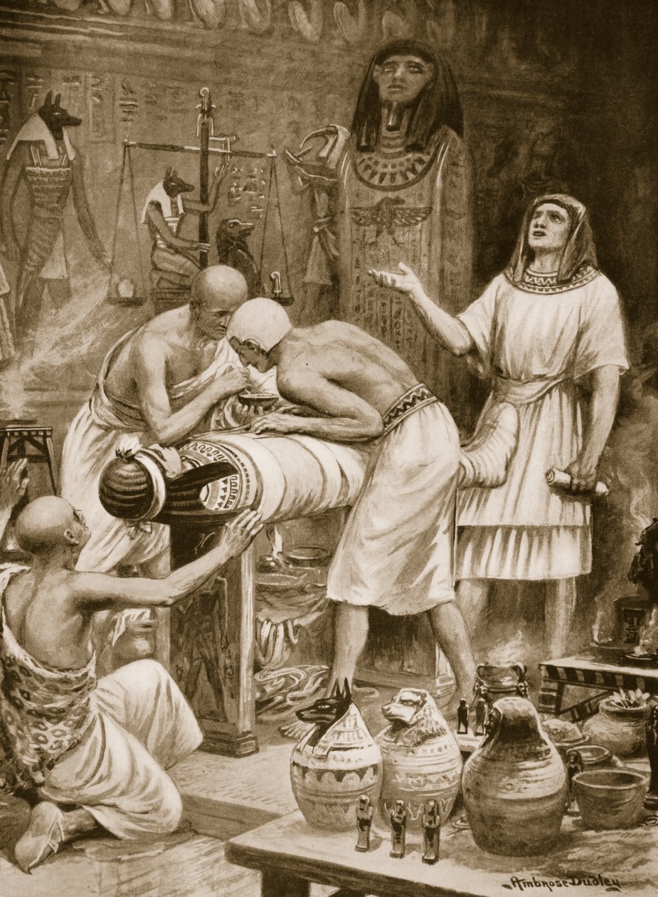 Balsamering af de døde, illustration fra 