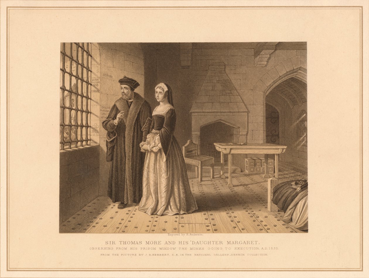 Sir Thomas More og hans datter Margaret, 1878 af Robert Anderson