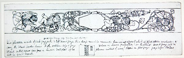 Design til slutpapir, ca. 1895 (pen & blæk på papir) af Robert Anning Bell