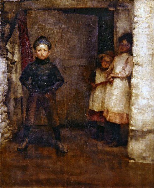 In the Doorway (olie på lærred) af Robert Anning Bell
