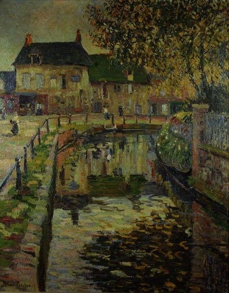 Kanal gennem en landsby af Robert Antoine Pinchon
