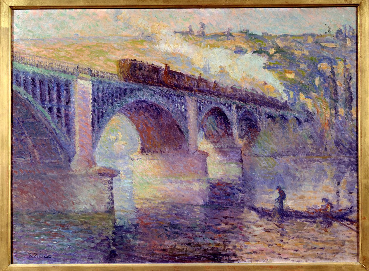 Le pont aux Anglais, solnedgang Maleri af Robert Pinchon (1886-1943) 20. århundrede Søn. 0,52x0,73 m Rouen, Museum of Fine Arts af Robert Antoine Pinchon