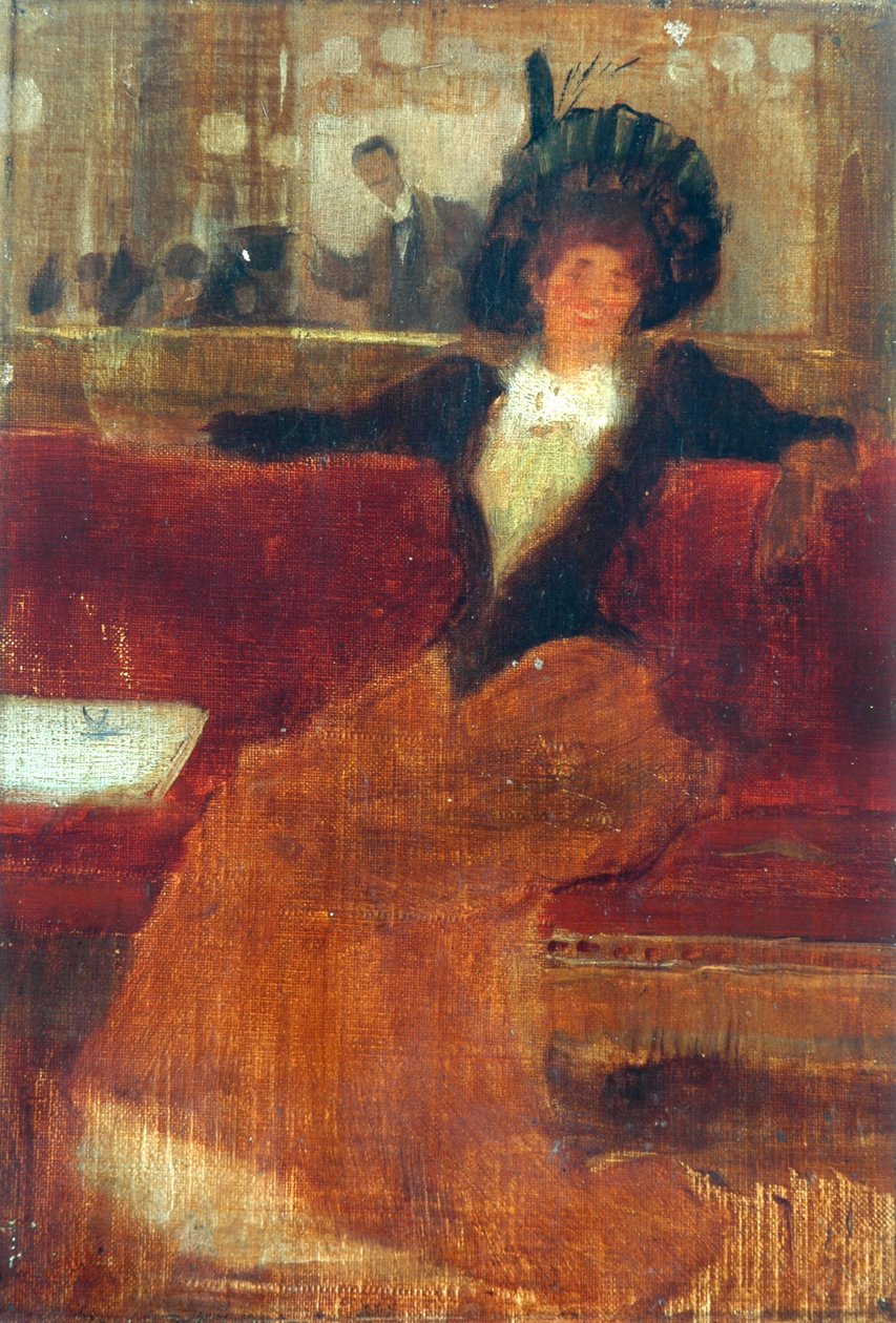 In The Cafe (olie på lærred) af Robert Atkinson