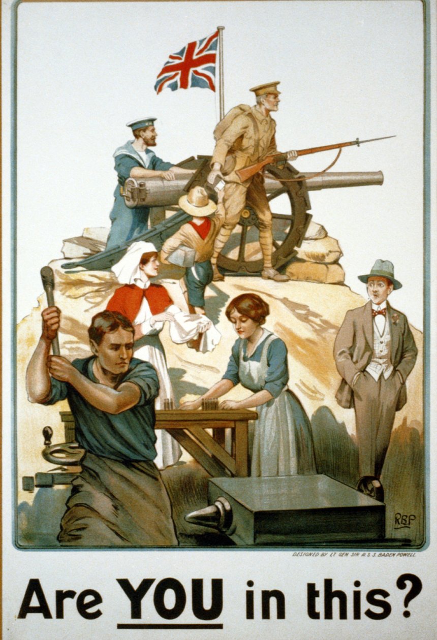 Britisk, Første Verdenskrig Plakat af Robert Baden Powell