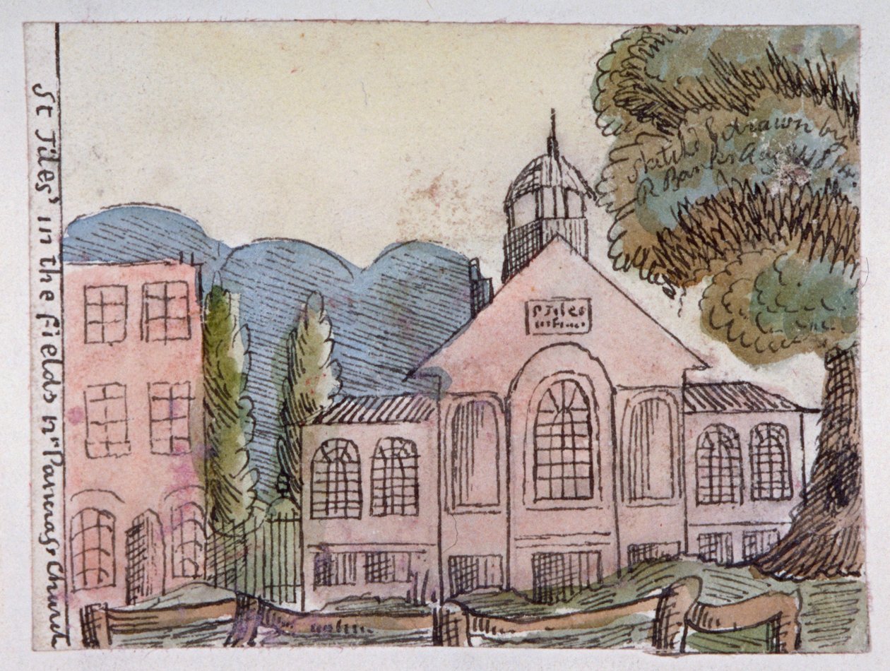 Church of St Giles in the Fields, St. Pancras, London, 1814. af Robert Banks