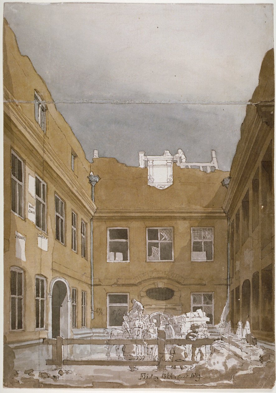 Blackwell Hall, City of London, 1819 af Robert Blemmell Schnebbelie