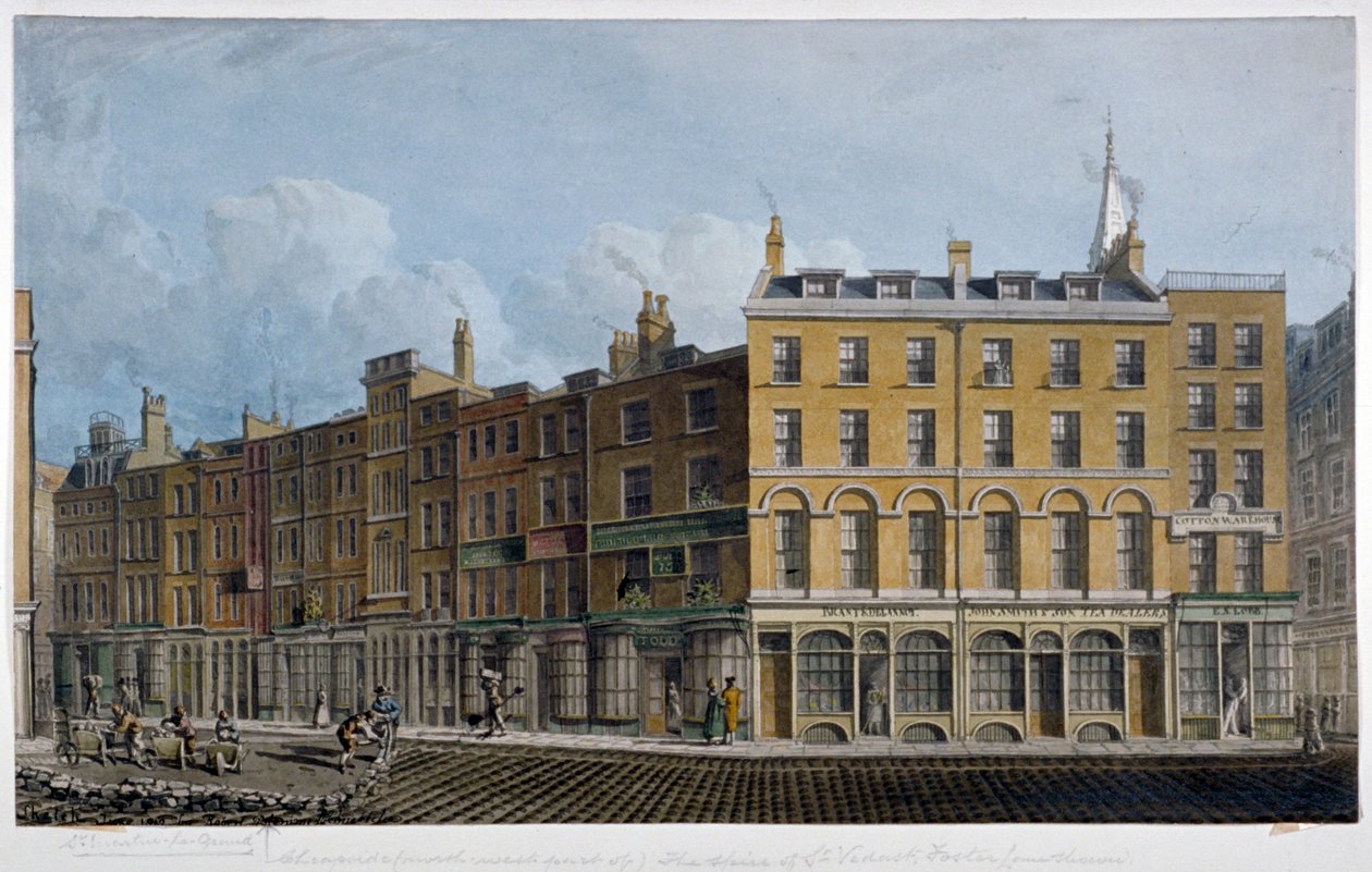 Cheapside, City of London, 1818 af Robert Blemmell Schnebbelie