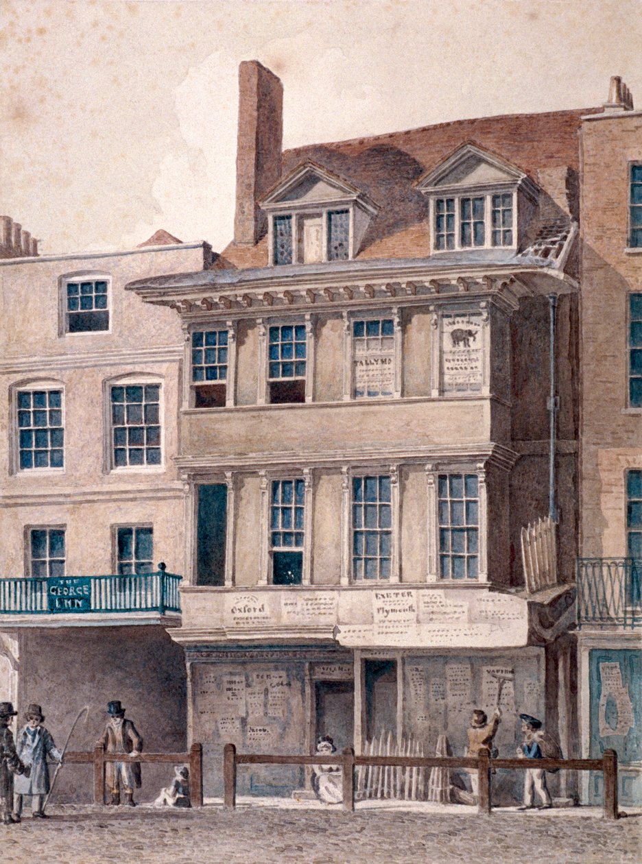 George Inn, West Smithfield, London, c1830 af Robert Blemmell Schnebbelie