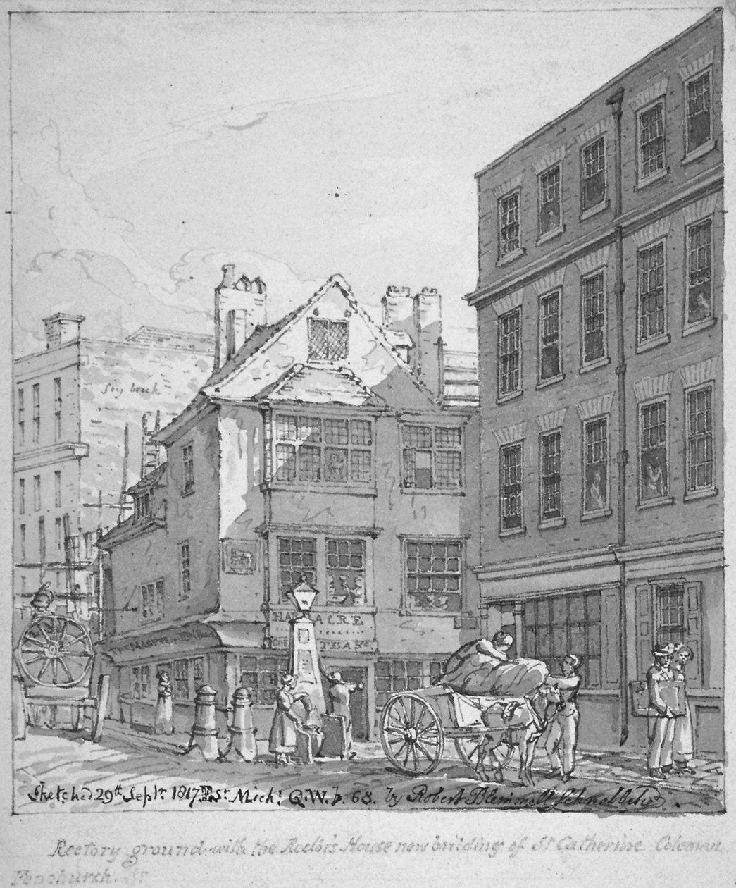 St Katherine Coleman Rectory, Fenchurch Street, City of London, 1817 af Robert Blemmell Schnebbelie