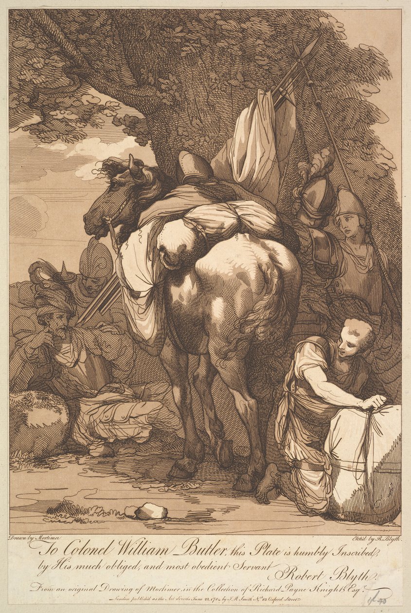 Pakhest med soldater, 23. juni 1784. af Robert Blyth