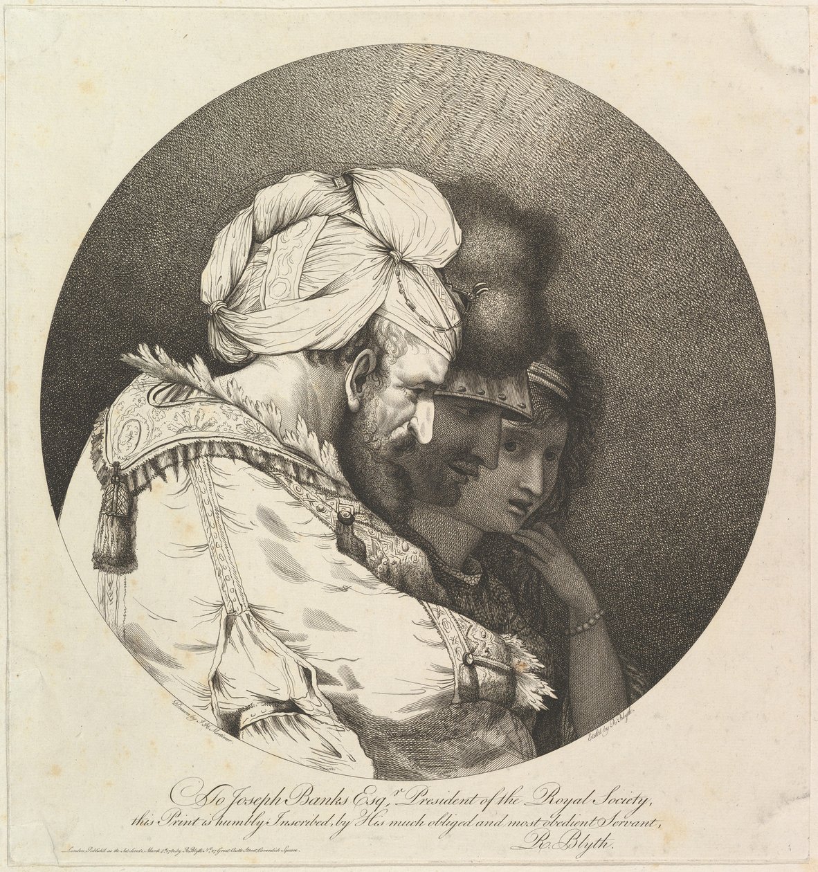 Tre orientalske hoveder, 5. marts 1780. af Robert Blyth