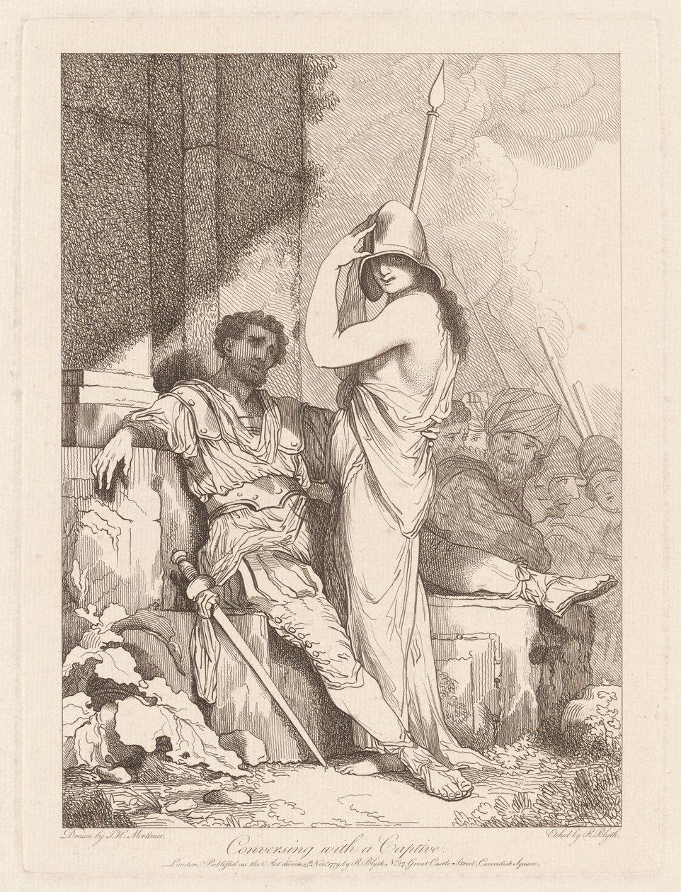 Samtaler med en fange af Robert Blyth, after John Hamilton Mortimer