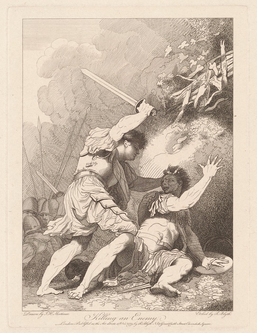 At dræbe en fjende af Robert Blyth, after John Hamilton Mortimer
