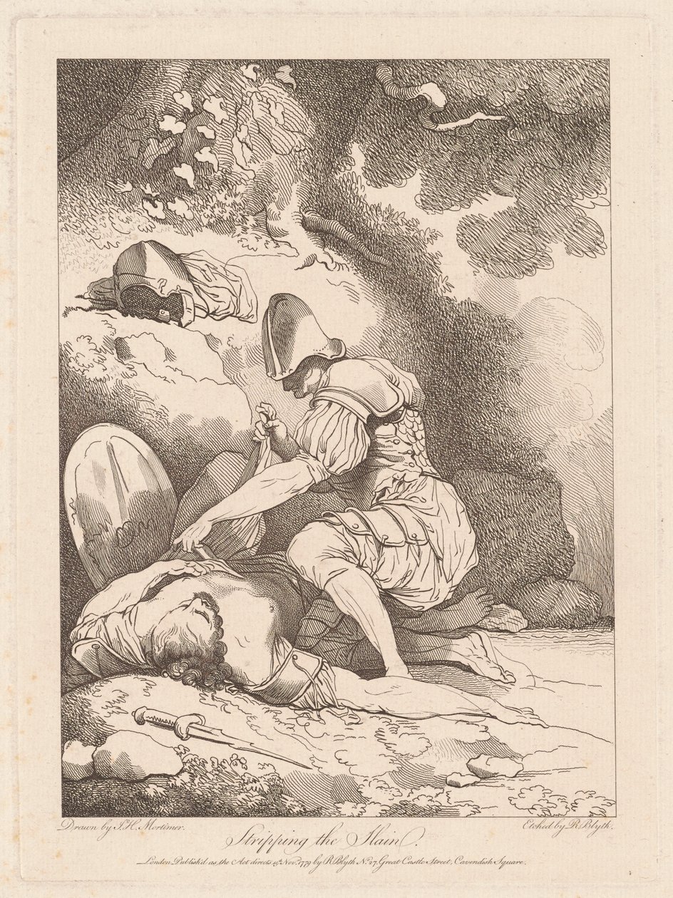 Afisolering af de dræbte af Robert Blyth, after John Hamilton Mortimer