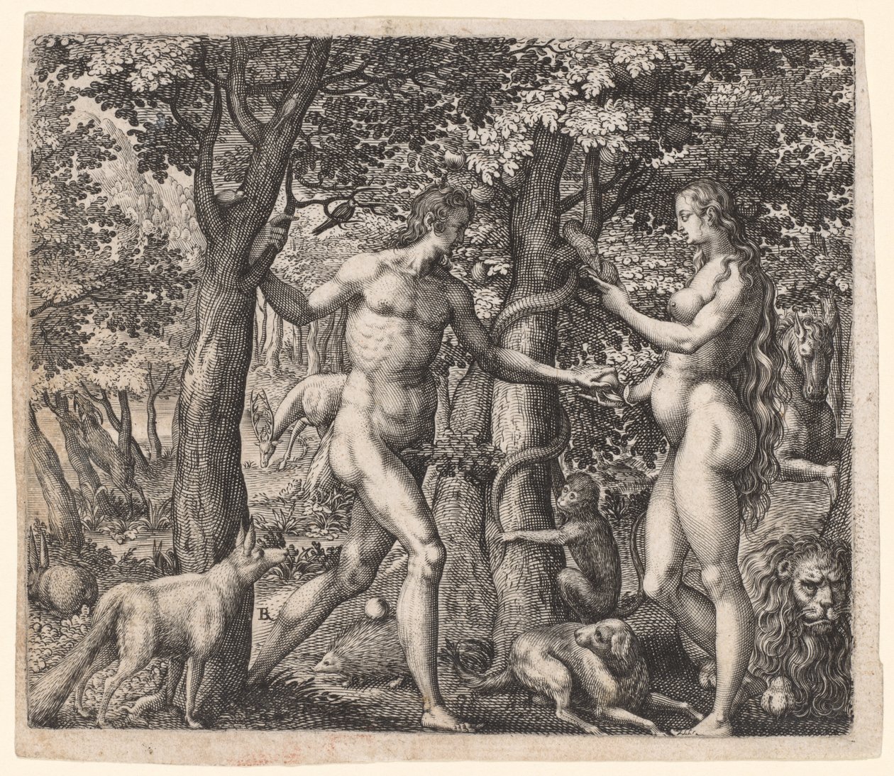 Adam og Eva, slutningen af 1500-tallet. af Robert Boissard
