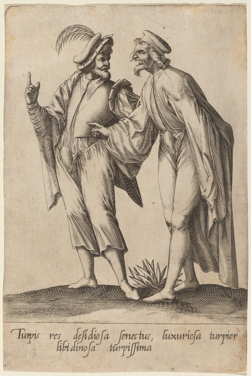 Alderdom er en grim ting... af Robert Boissard after Jean Jacques Boissard
