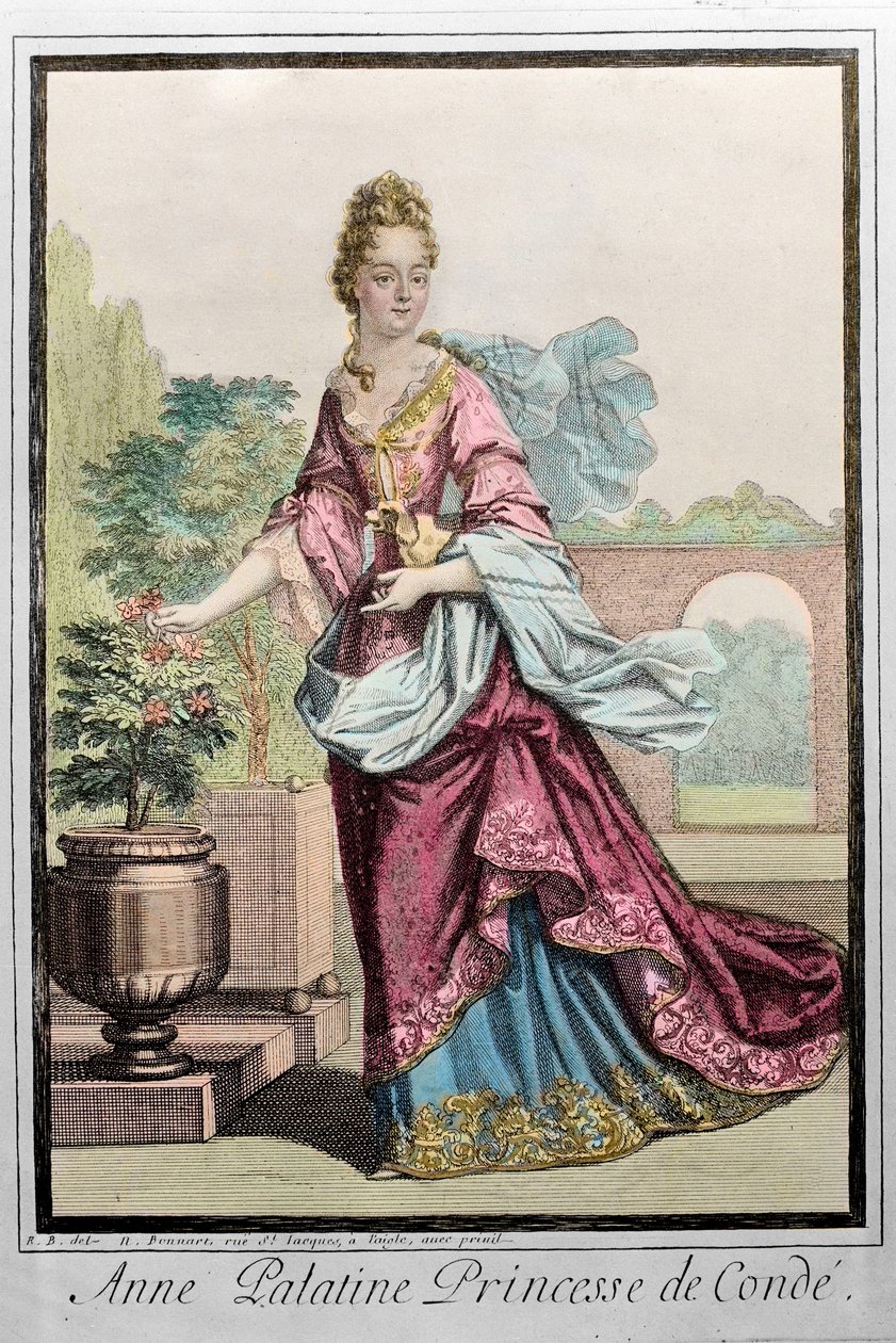 Anne Palatine, prinsesse af Conde (Anne de Baviere (1648-1723) (Anne Henriette Julie de Baviere) (Anne Henriette af Bayern) (Anna del Palatinato) - gravering af Robert Bonnart - af Robert Bonnart