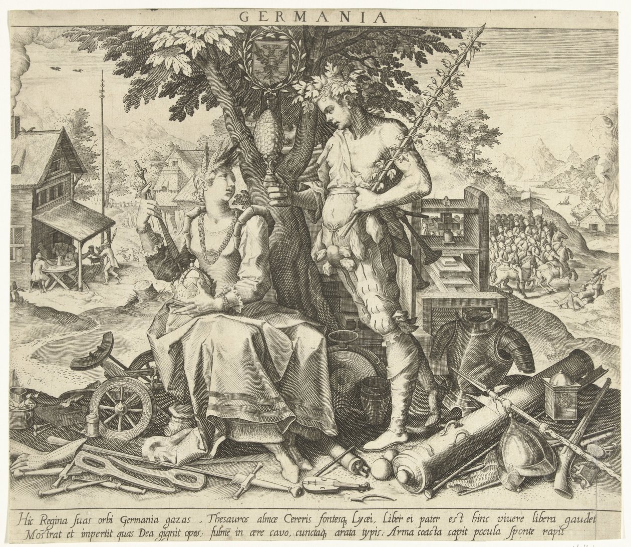 Tyskland Germania (titel på objekt) Allegorier over europæiske lande (serietitel) af Robert Bossart