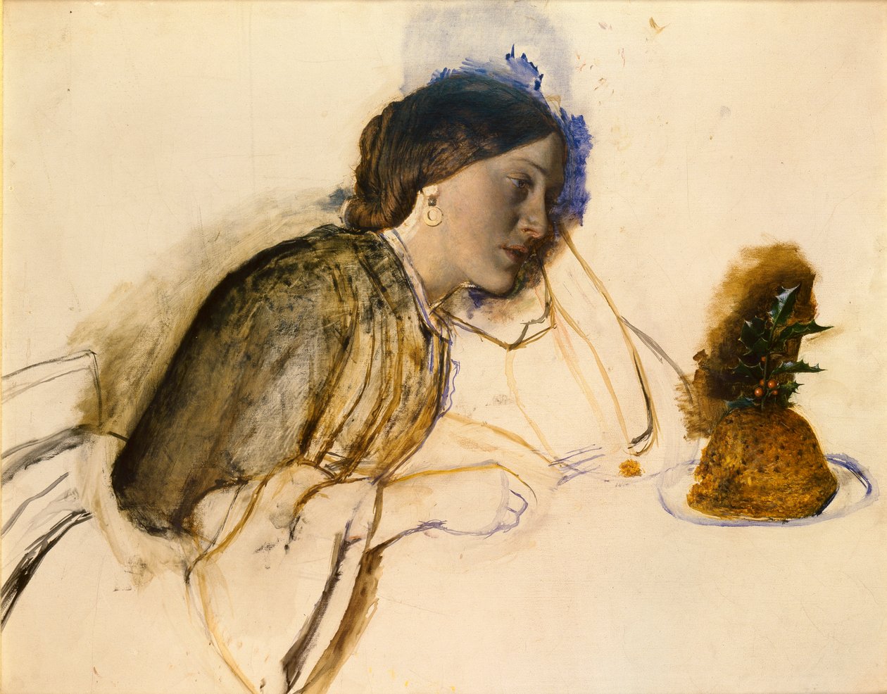 Den fattige skuespillerindes julemiddag, c1860 af Robert Braithwaite Martineau
