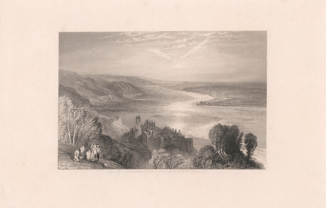 Chateau de Tancarville med byen Quilleboeuf af Robert Brandard