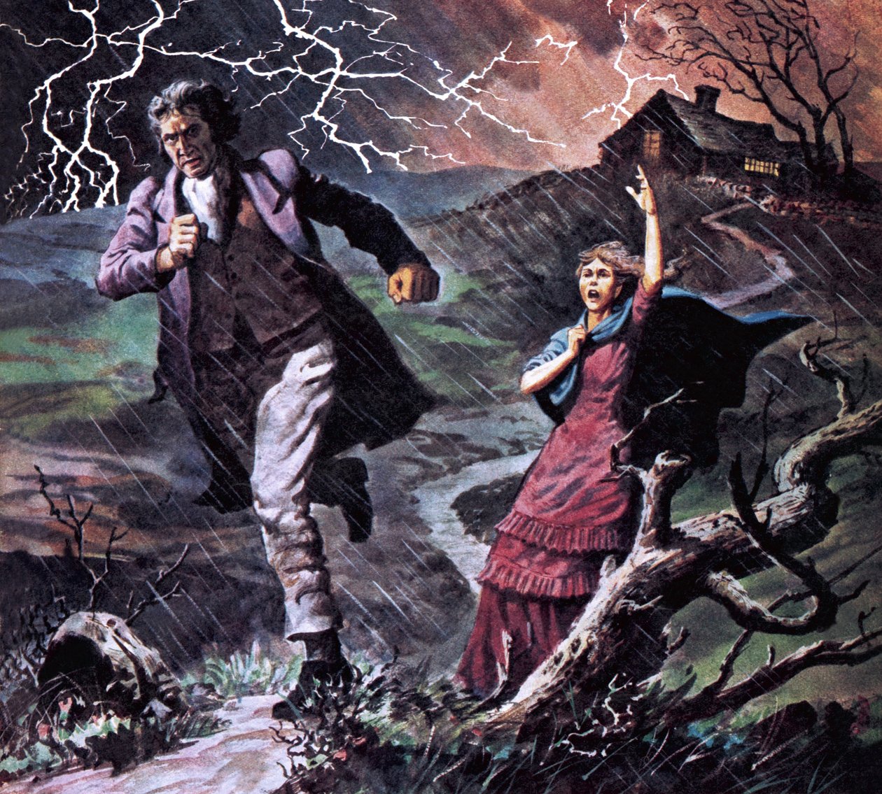 Heathcliff og Cathy, fra romanen Stormfulde højder af Robert Brook