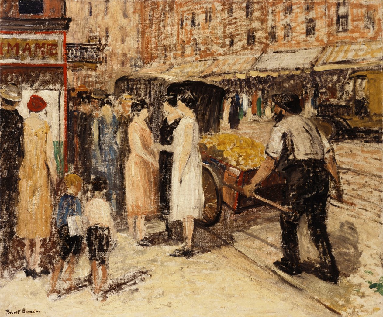 Lower East Side, ca. 1930 (olie på lærred) af Robert C. Spencer
