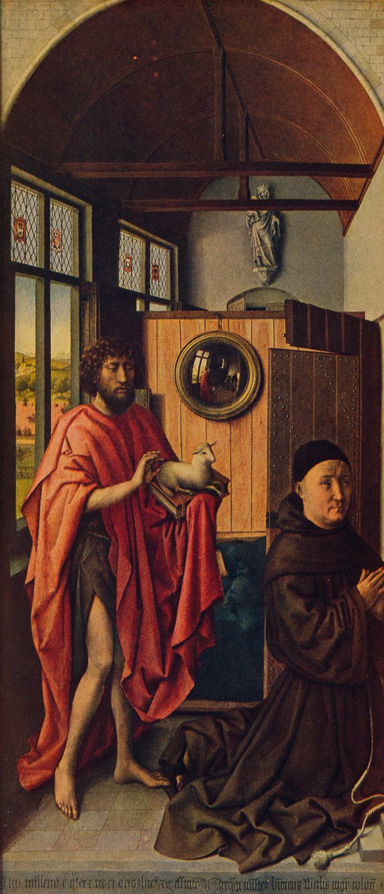 Johannes Døberen og franciskanermesteren Henrik af Werl, 1438, c1934 af Robert Campin