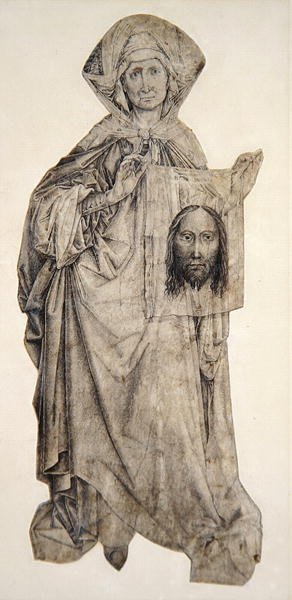 St. Veronica (vask med pen, blæk og indisk blæk på vellum) af Robert Campin