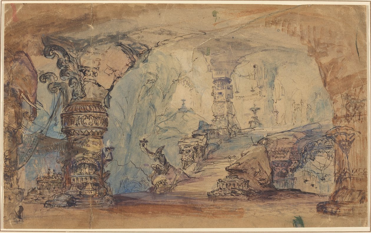 Et fantastisk underjordisk tempel (Aladdins hule?) af Robert Caney
