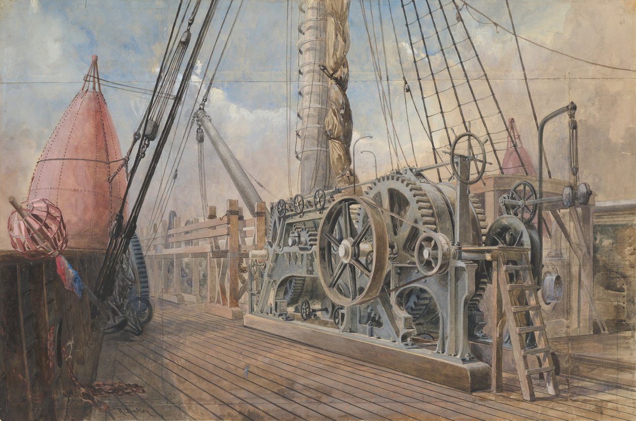 Deck of the Great Eastern, Cable Truget, etc., 1866, 1865-66. af Robert Charles Dudley