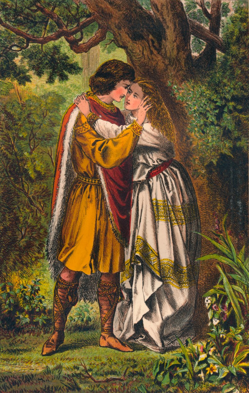 Posthumus. Min dronning! Min elskerinde! O frue græd ikke mere. Cymbeline: Akt I, Scene I, c1875 af Robert Charles Dudley