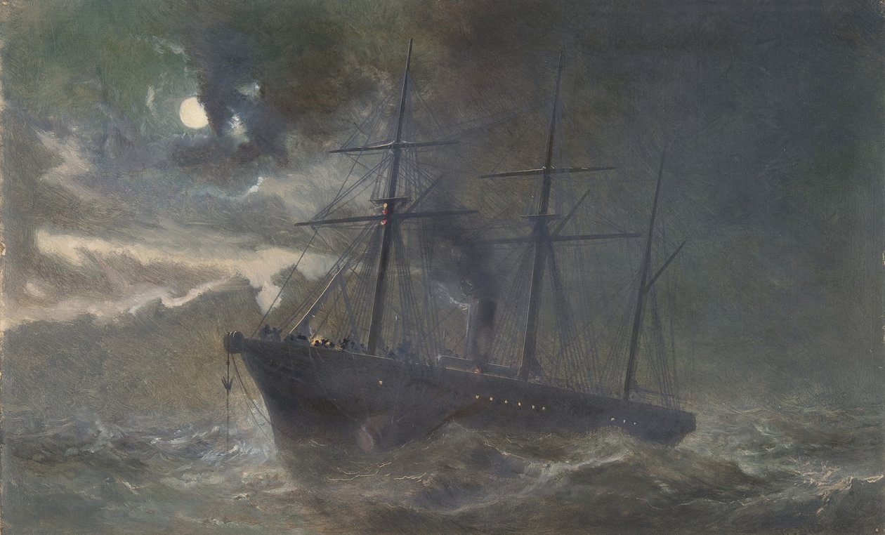 The Albany buoying a bugt of the kabel fra 1865 om natten den 26. august 1866, 1866. af Robert Charles Dudley