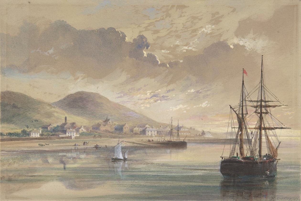 Valentia i 1857-1858 på tidspunktet for lægningen af det tidligere kabel, 1865. af Robert Charles Dudley